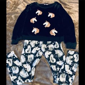 Unicorn Velour top & Unicorn leggings